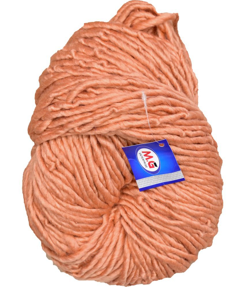     			Knitting Yarn Medium Roving Knitting Yarn Thick Chunky Wool, Extra Soft Thick Salmon 200 gm  Best Used with Knitting Needles, Crochet Needles Wool Yarn for Knitting.