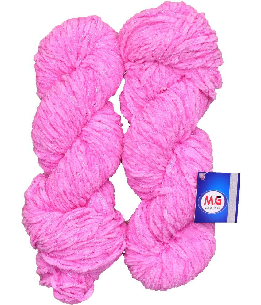     			Knitting Yarn Puff Knitting Yarn Thick Chunky Wool, Extra Soft Thick Dark Pink 200 gm  Best Used with Knitting Needles, Crochet Needles Wool Yarn for Knitting.