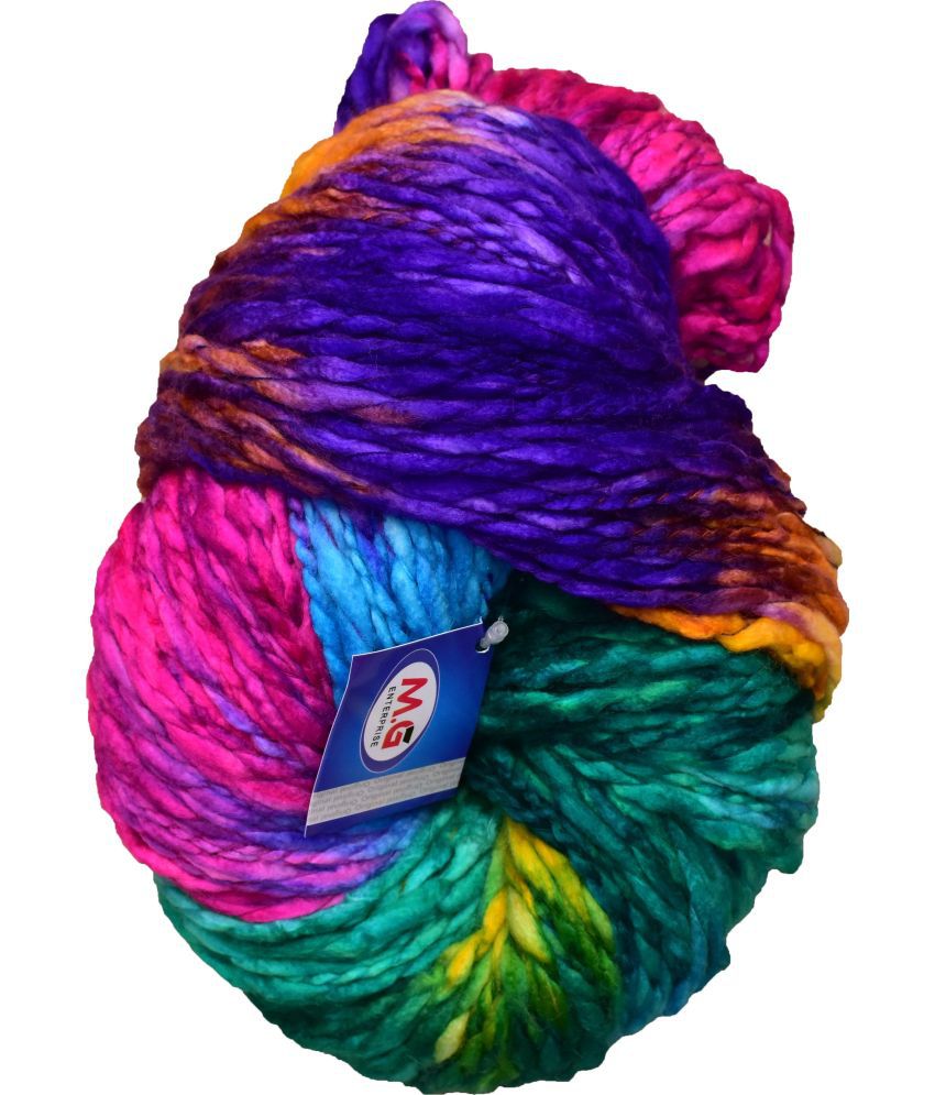     			Knitting Yarn Sumo Knitting Yarn Thick Chunky Wool, Extra Soft Thick Rainbow 200 gm  Best Used with Knitting Needles, Crochet Needles Wool Yarn for Knitting.