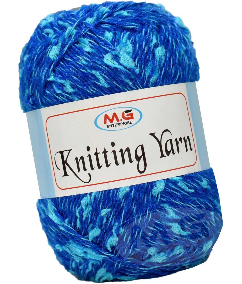     			Knitting Yarn Thick Chunky Wool  Blue Mix 500 gm Knitting Needles. Art-HID