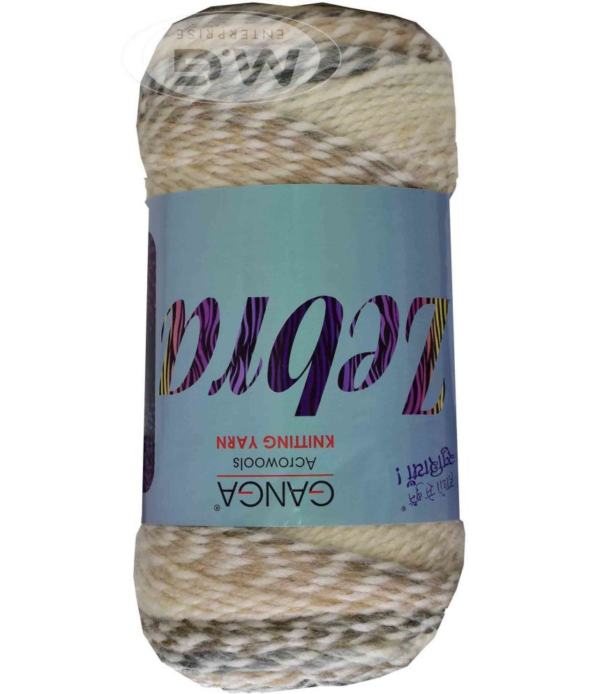     			Knitting Yarn Thick Chunky Wool, Zebra Cream 450 gm Best Used with Knitting Needles, Crochet Needles Wool Yarn for Knitting, With Needle.-L