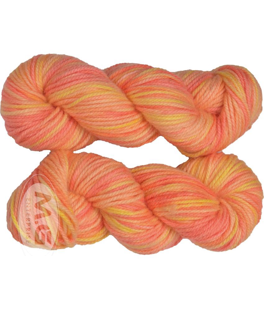     			Knitting Yarn Thick Chunky Wool, Varsha Multi Orange 200 gm  Best Used with Knitting Needles, Crochet Needles Wool Yarn for Knitting. By Oswal  AA