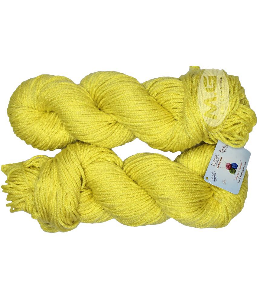     			Knitting Yarn Wool Li  Lemon 300 gms Best Used with Knitting Needles- Art-BD