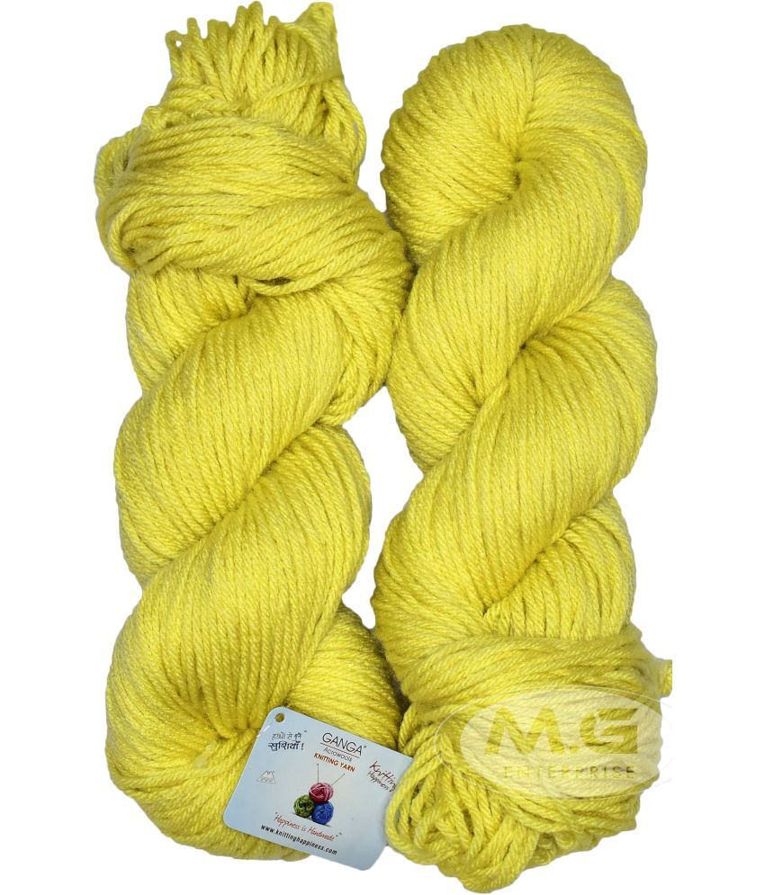     			Knitting Yarn Wool Li  Lemon 200 gms Best Used with Knitting Needles- Art-BD