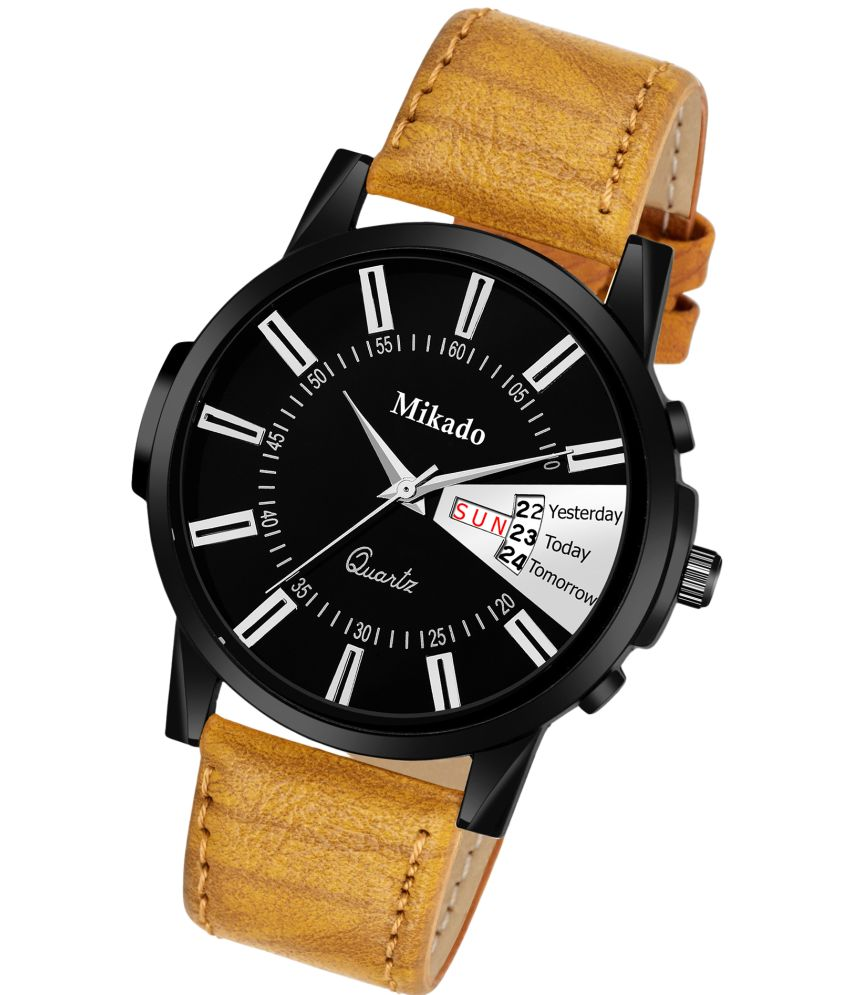     			Mikado Brown Leather Analog Men's Watch