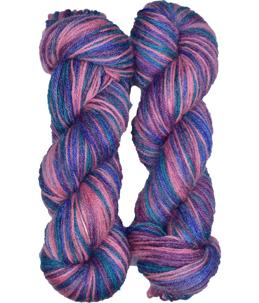     			Multi Lavender  (300 gm)  Wool Hank Hand knitting wool / Art Craft soft fingering crochet hook yarn, needle knitting yarn thread dye  SM-L SM-M SM-NA