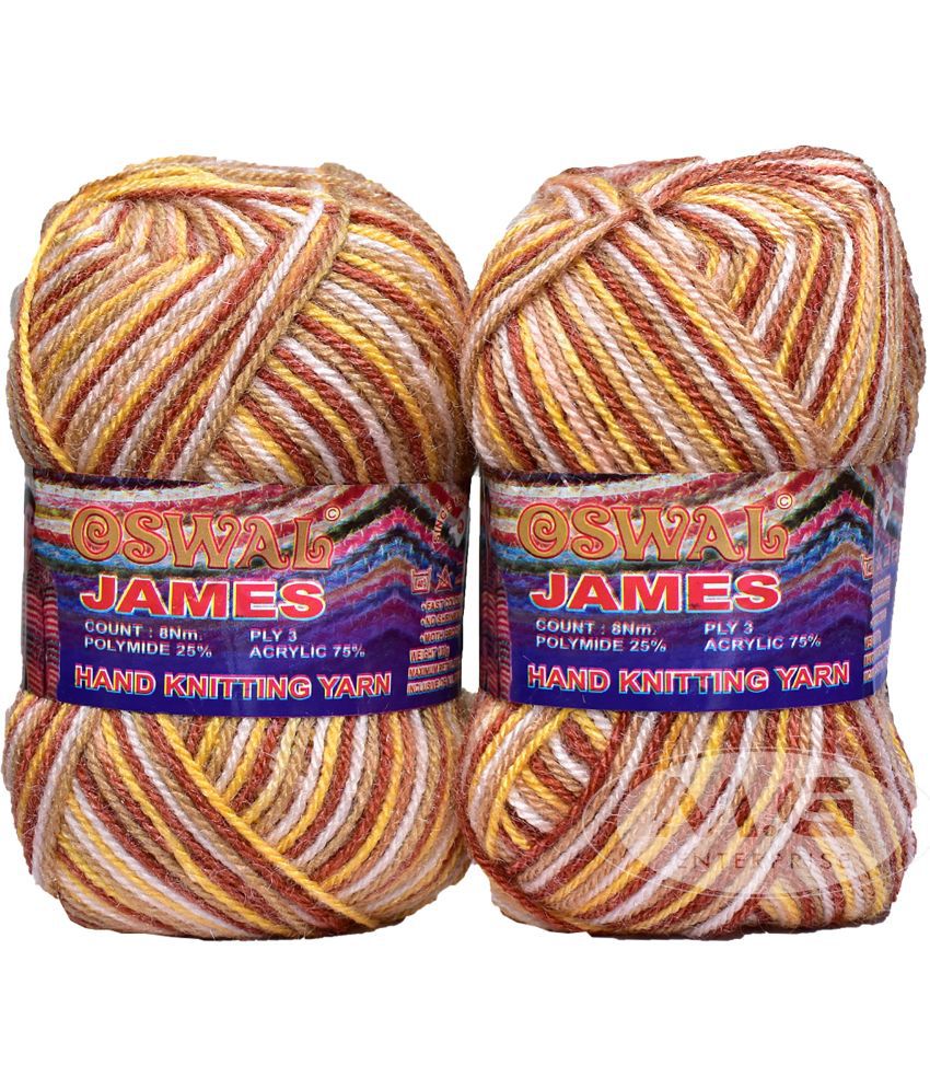     			Oswal James Knitting  Yarn Wool, Mustard Mix Ball 700 gm  Best Used with Knitting Needles, Crochet Needles  Wool Yarn for Knitting. By Oswa I JB
