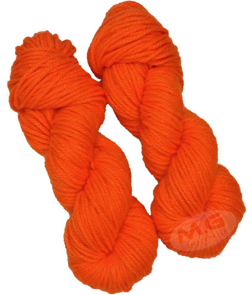     			Oswal Knitting Yarn Thick Chunky Wool, Orange 400 gm ART - AAJE