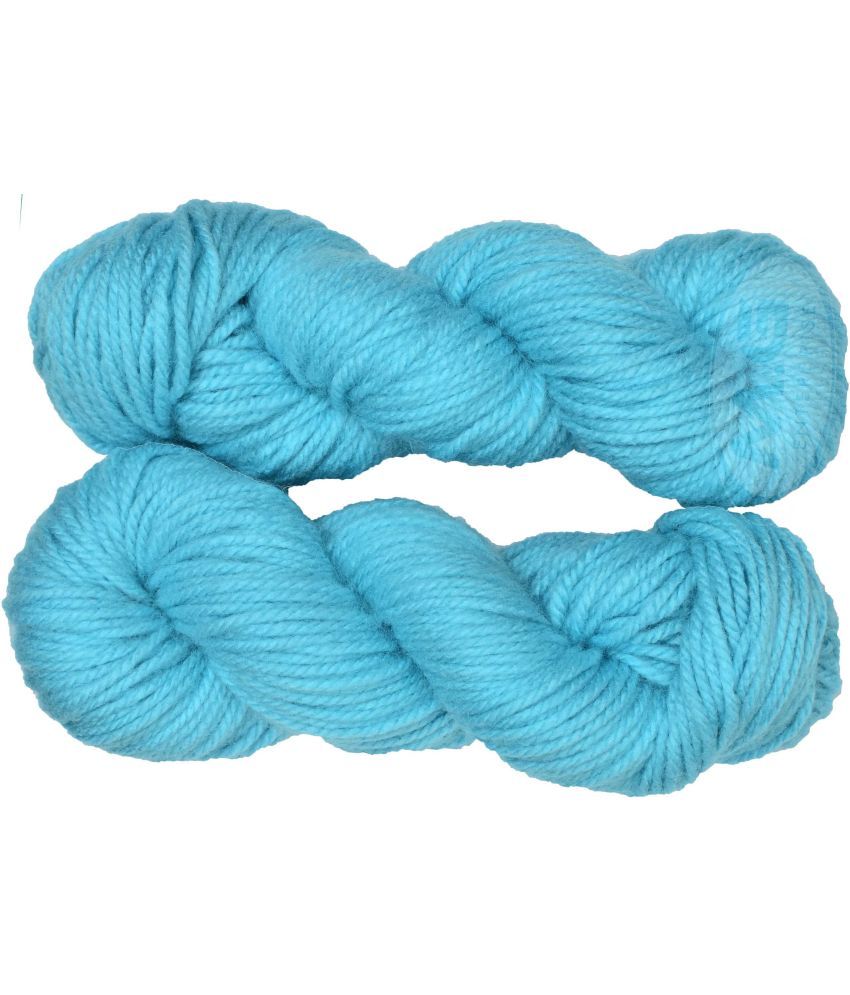     			Oswal Knitting Yarn Thick Chunky Wool, Sky Blue 200 gm ART - AAAA