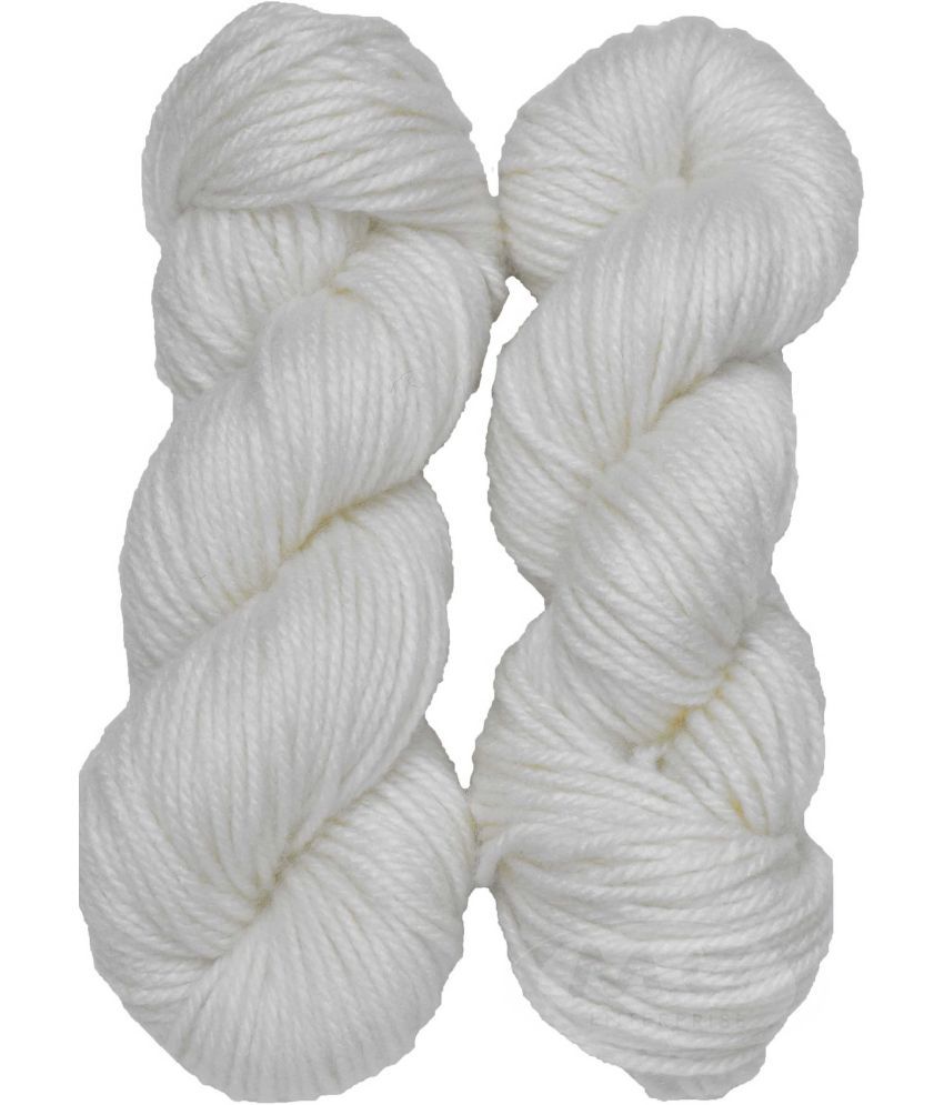     			Oswal Knitting Yarn Thick Chunky Wool, White 200 gm