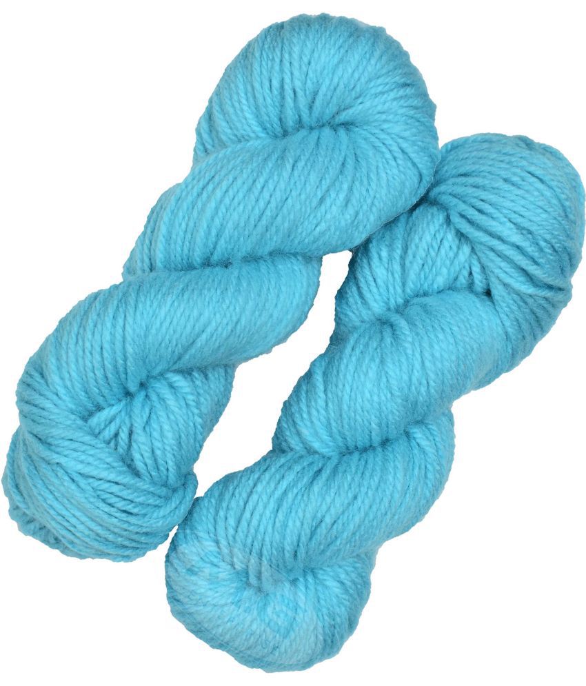    			Oswal Knitting Yarn Thick Chunky Wool, Sky Blue 400 gm ART - AAAA