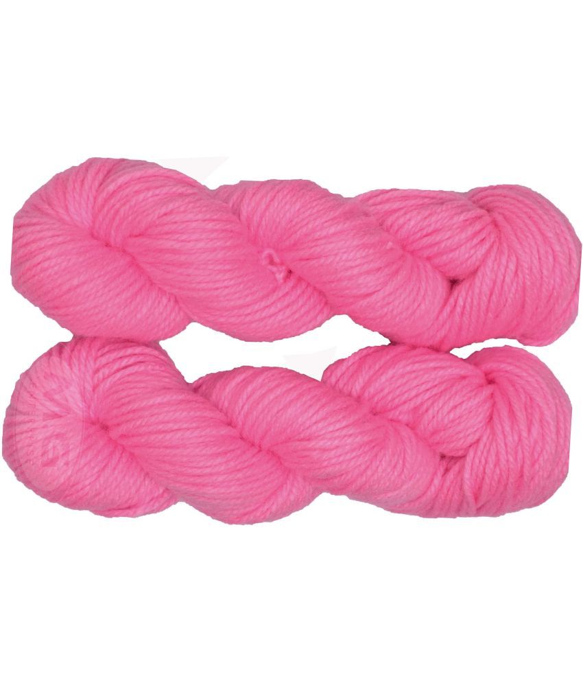     			Oswal Knitting Yarn Thick Chunky Wool, Pink 200 gm ART - AAJF