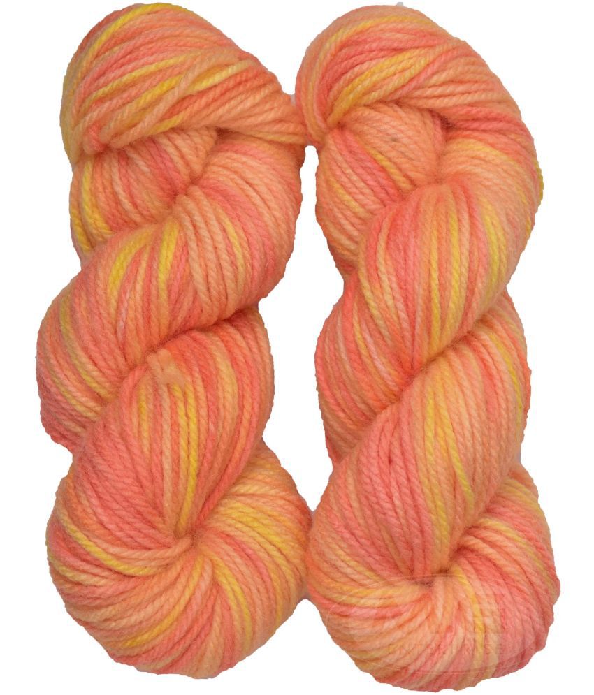     			Oswal Knitting Yarn Thick Chunky Wool, Multi Orange 200 gm ART - AAJD