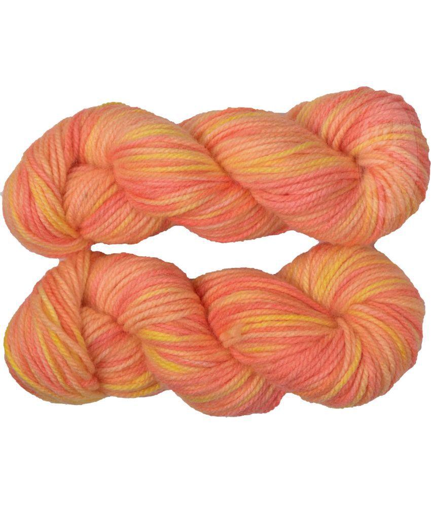     			Oswal Knitting Yarn Thick Chunky Wool, Multi Orange 200 gm ART - AAJD