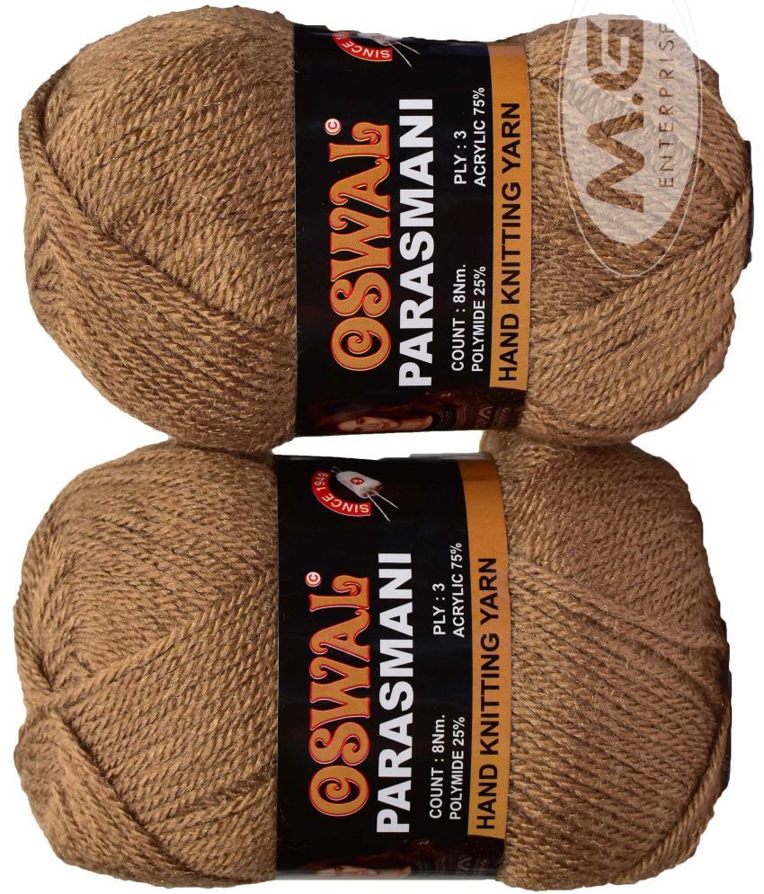     			Parasmani Knitting  Yarn Wool, Brown Ball 400 gm  Best Used with Knitting Needles, Crochet Needles  Wool Yarn for Knitting. By Oswa Z AF