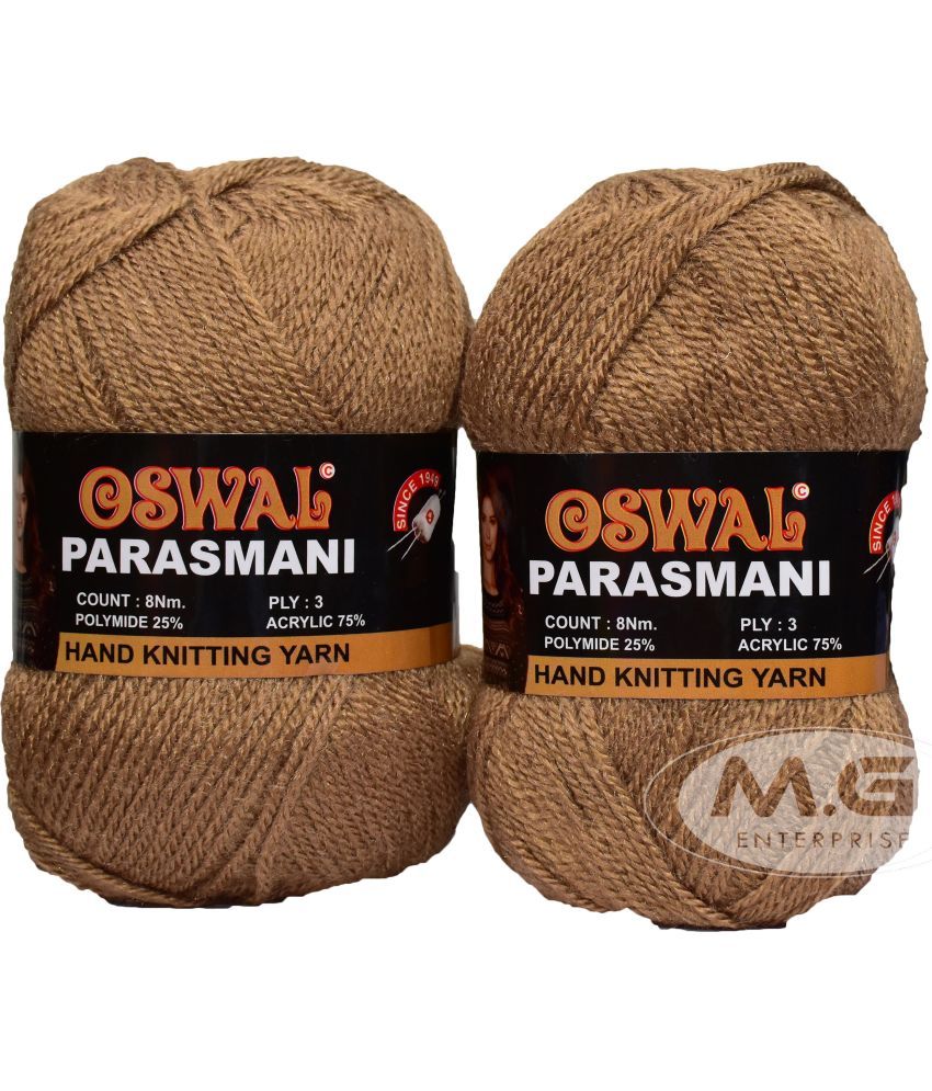     			Parasmani Knitting  Yarn Wool, Brown Ball 500 gm  Best Used with Knitting Needles, Crochet Needles  Wool Yarn for Knitting. By Oswa A BF