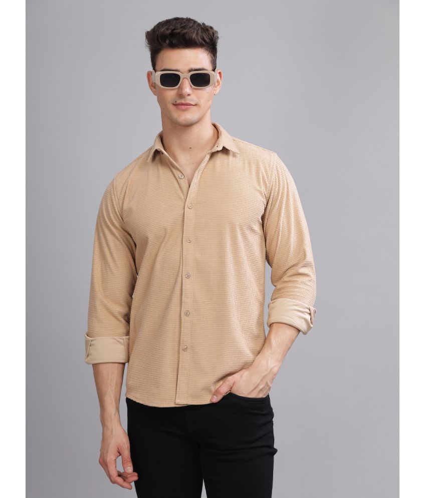     			Paul Street Polyester Slim Fit Self Design Full Sleeves Men's Casual Shirt - Cream ( Pack of 1 )