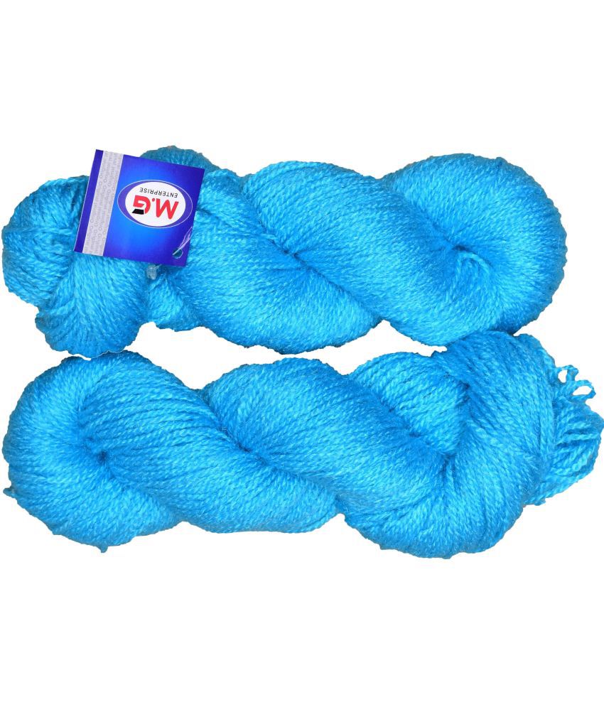     			Popeye Aqua Blue (200 gm)  Wool Hank Hand knitting wool / Art Craft soft fingering crochet hook yarn, needle knitting yarn thread dye H IA