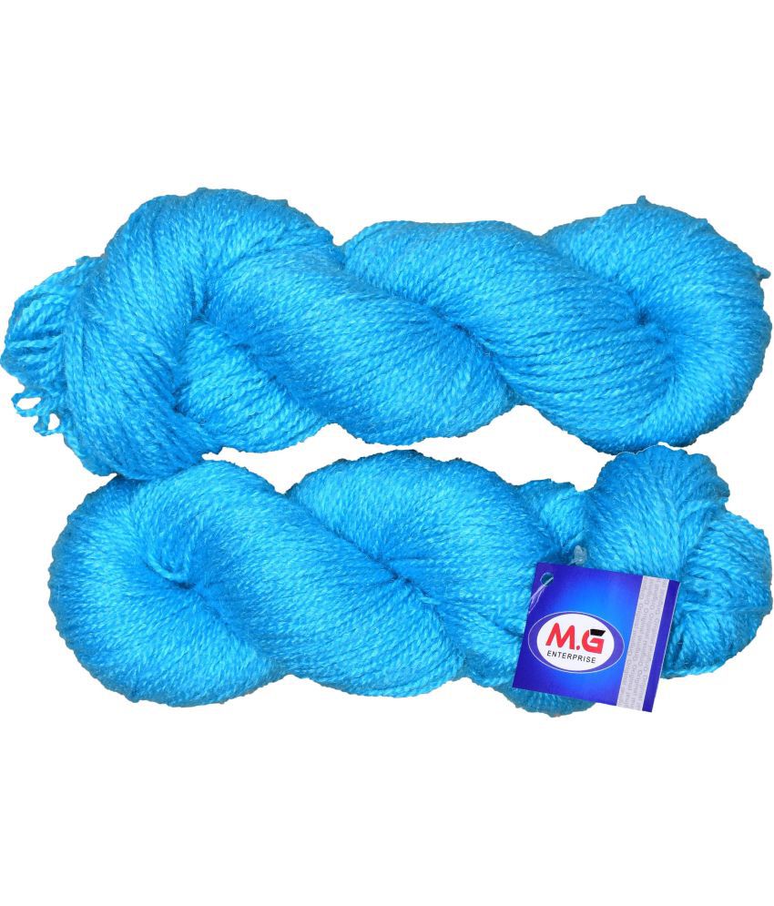     			Popeye Aqua Blue (400 gm)  Wool Hank Hand knitting wool / Art Craft soft fingering crochet hook yarn, needle knitting yarn thread dyed