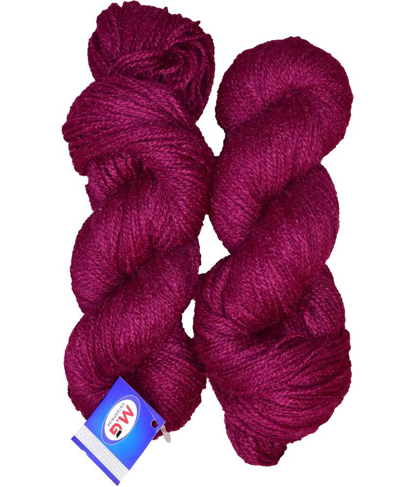     			Popeye Deep Magenta (400 gm)  Wool Hank Hand knitting wool / Art Craft soft fingering crochet hook yarn, needle knitting yarn thread dyed