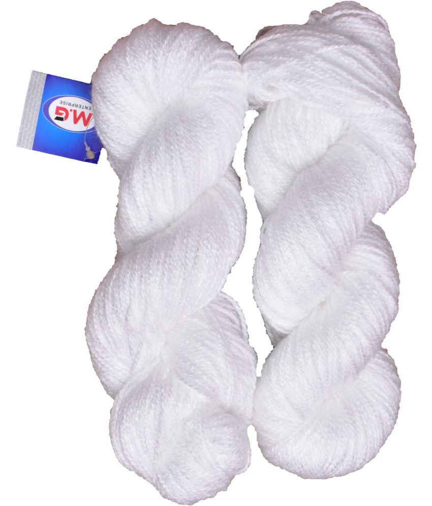     			Popeye White (300 gm)  Wool Hank Hand knitting wool / Art Craft soft fingering crochet hook yarn, needle knitting yarn thread dyed
