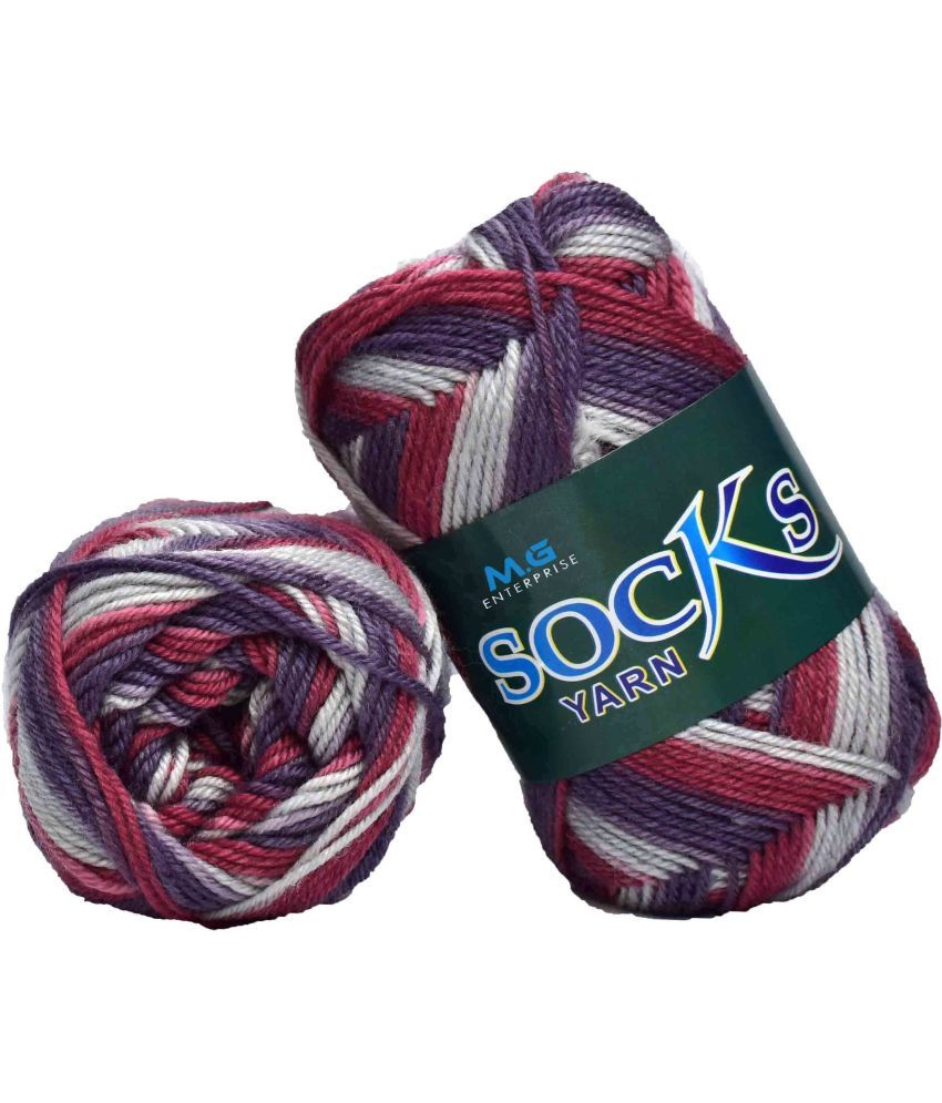     			Premium  Purple Mix I Socks high strength Nylon yarn (  500 g )