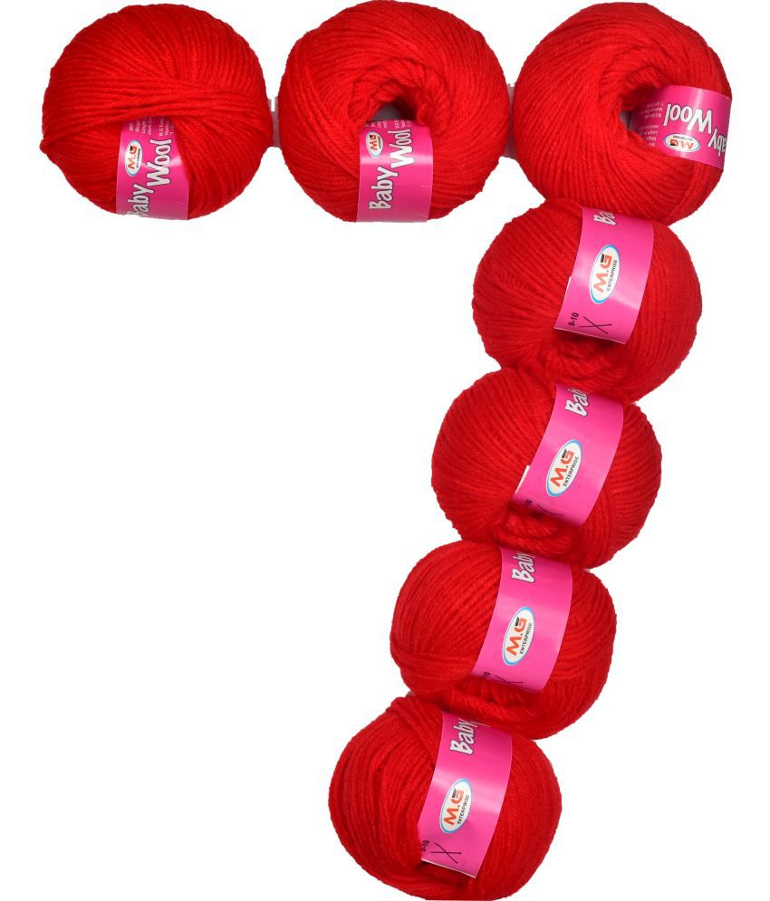     			Prime Baby Wool 100% Acrylic Yarn Candy Red 14 Pc 4 ply Ball Hand Knitting Wool