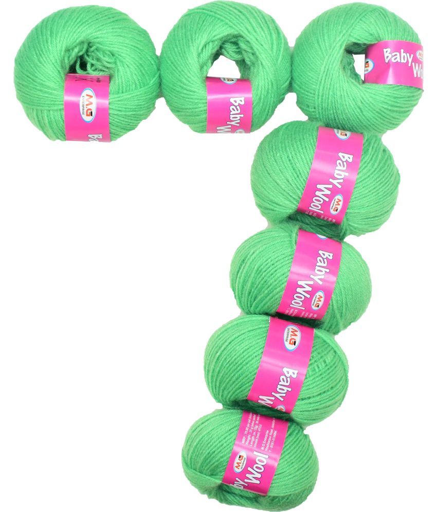     			Prime Baby Wool 100% Acrylic Yarn Grape Green 7 Pc 4 ply Ball Hand Knitting Wool