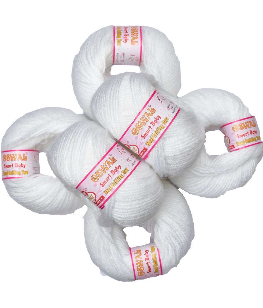     			Represents Oswal 100% Acrylic Wool White (10 pc) Baby Soft Yarn ART - HG