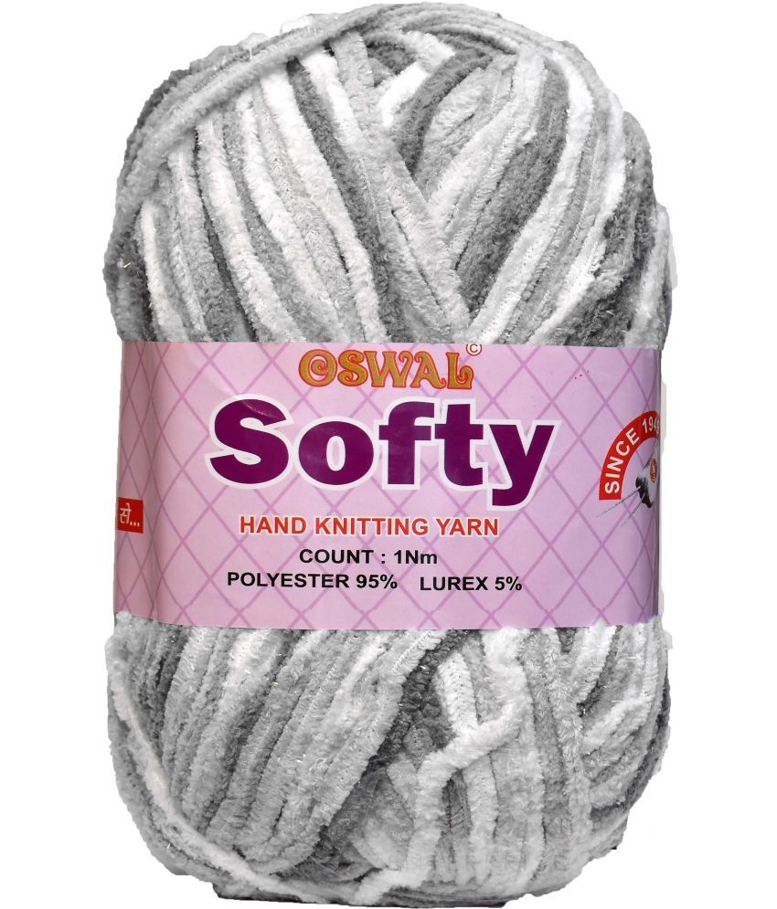     			Represents Oswal Knitting Yarn Thick Wool, Softy Grey Mix 150 gm Art-GHE