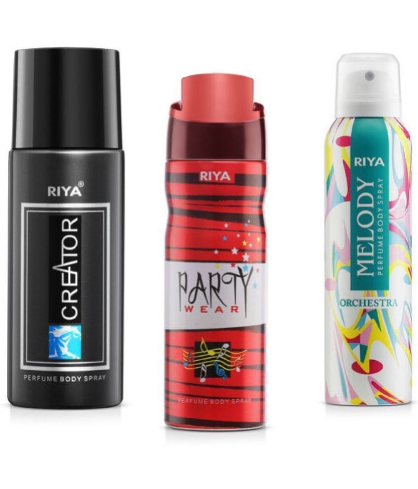     			Riya Creator & Party Wear Perfume Body Spray for Unisex 150 ml ( Pack of 3 )