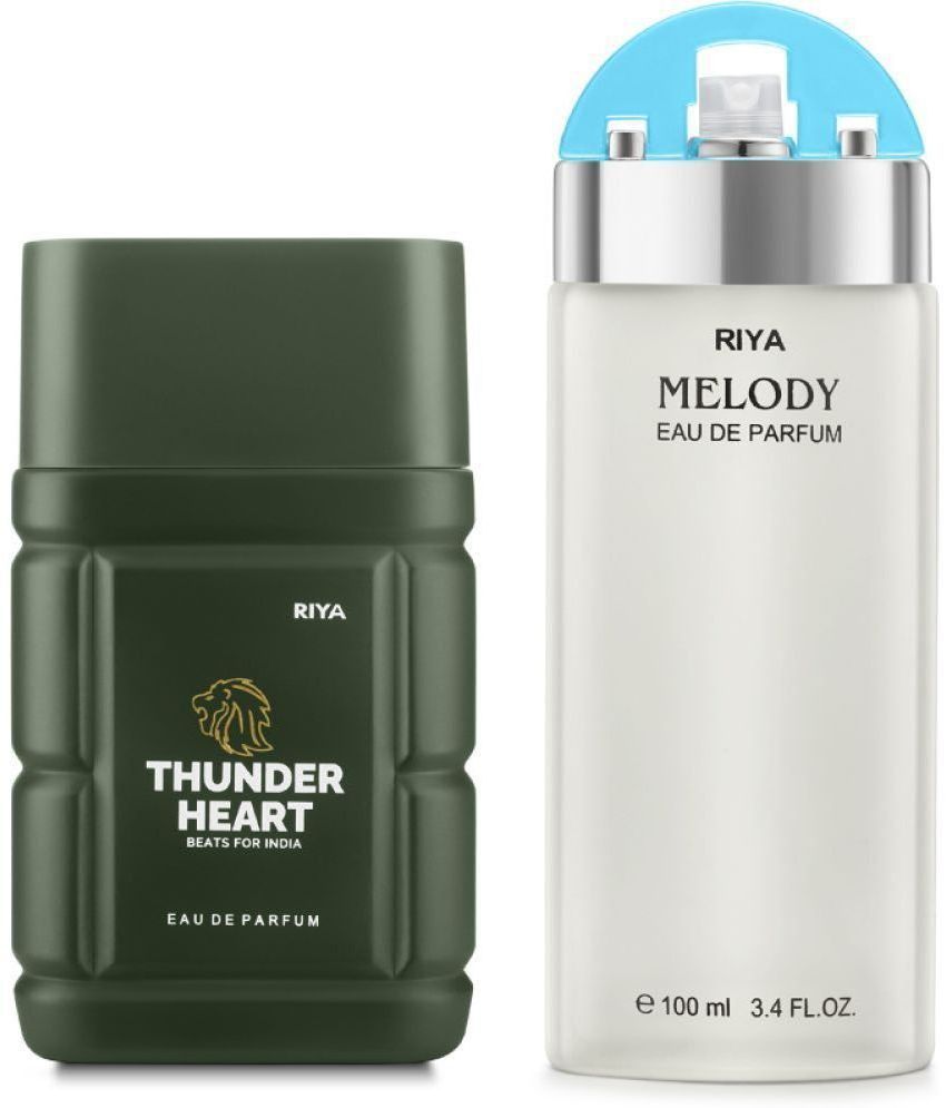     			Riya Thunder Heart & Melody Green Eau De Parfum (EDP) For Men 200 ( Pack of 2 )