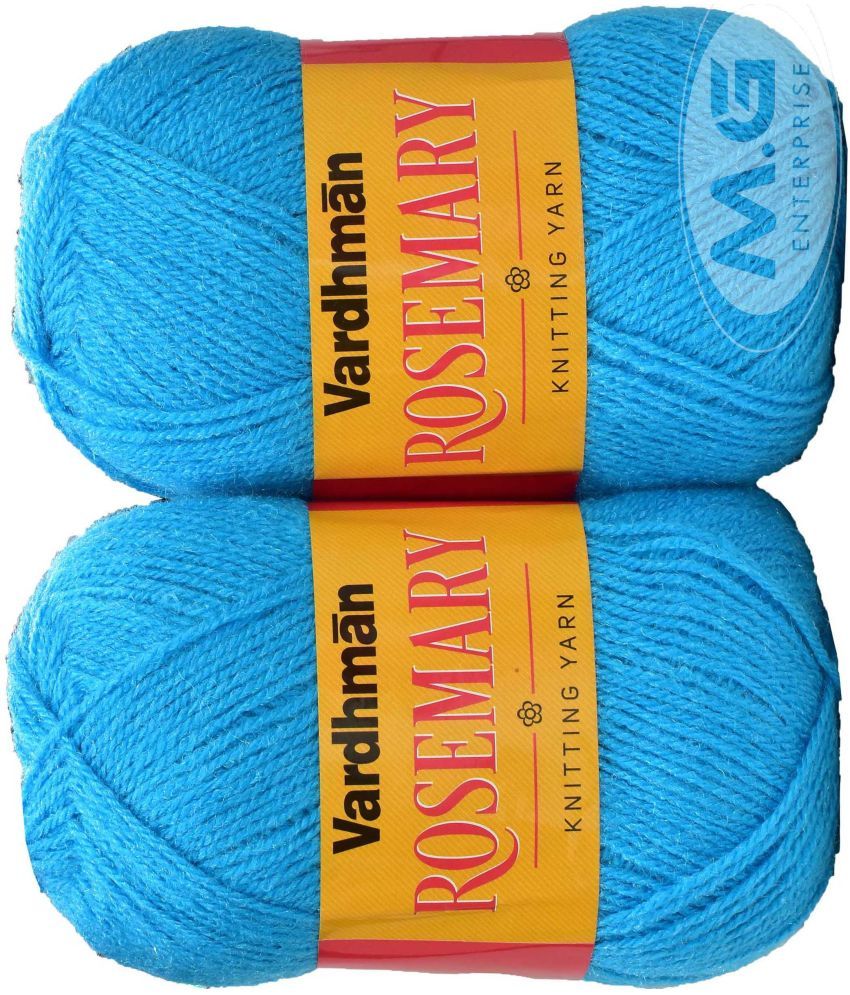     			Rosemary Aqua Blue (500 gm)  Wool Ball Hand knitting wool / Art Craft soft fingering crochet hook yarn, needle knitting yarn thread dyed- I JR