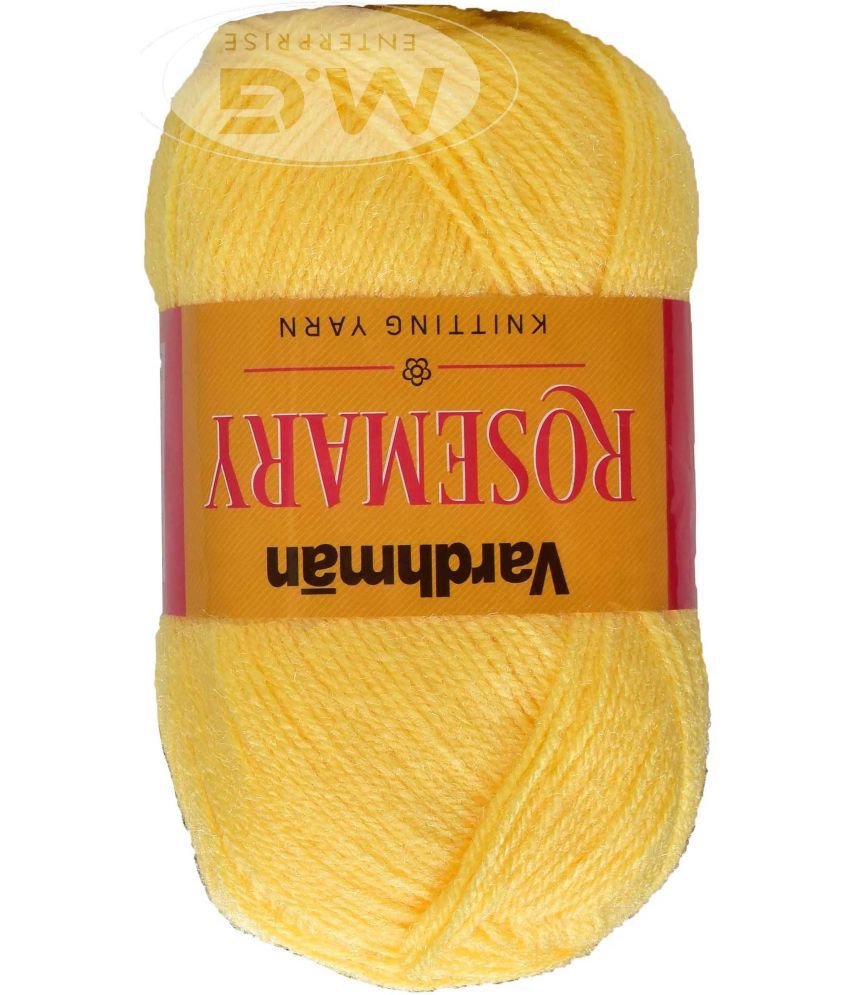     			Rosemary Yellow (400 gm)  Wool Ball Hand knitting wool / Art Craft soft fingering crochet hook yarn, needle knitting yarn thread dyed-  AA