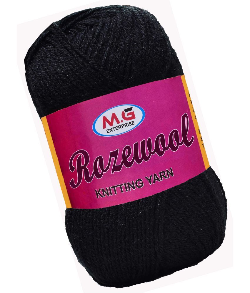     			Rosewool  Black 400 gms Wool Ball Hand knitting wool- Art-FHA