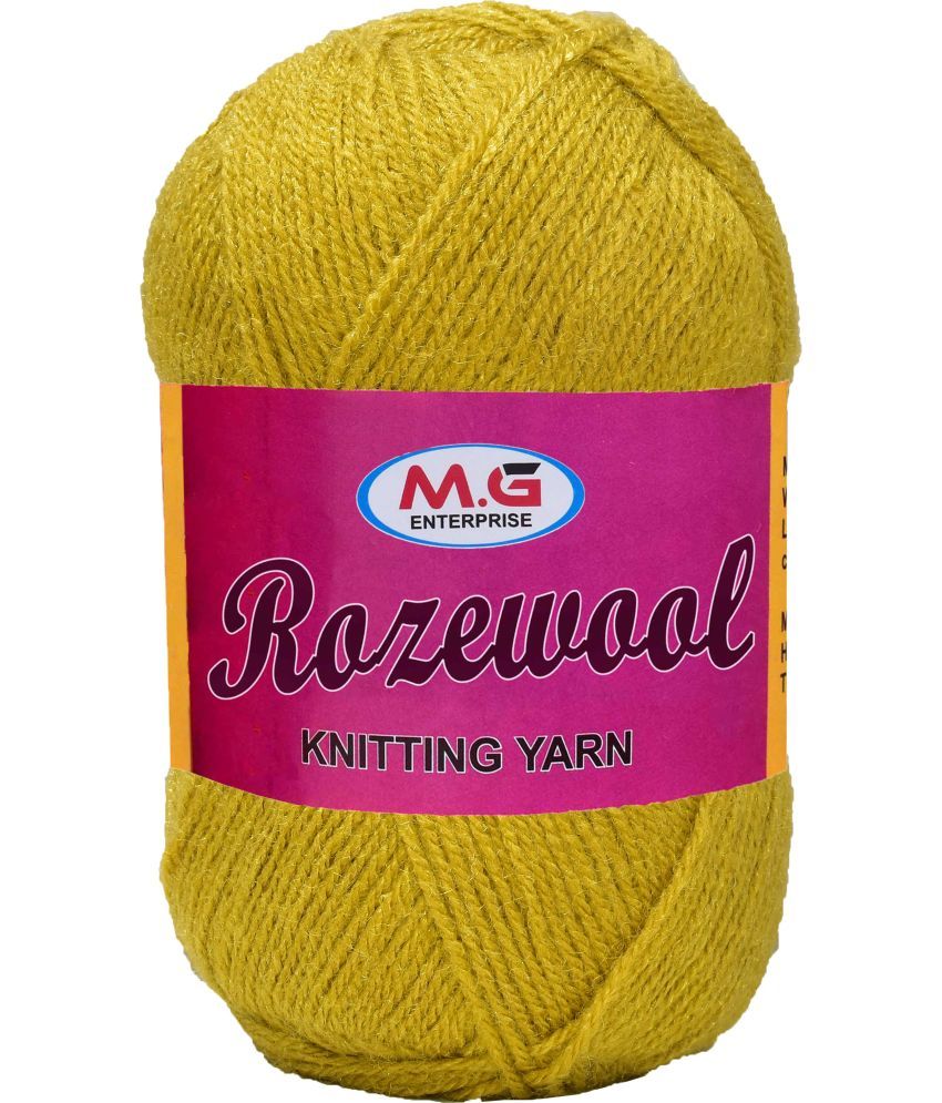     			Rosewool  Mustard 200 gms Wool Ball Hand knitting wool- Art-FIE