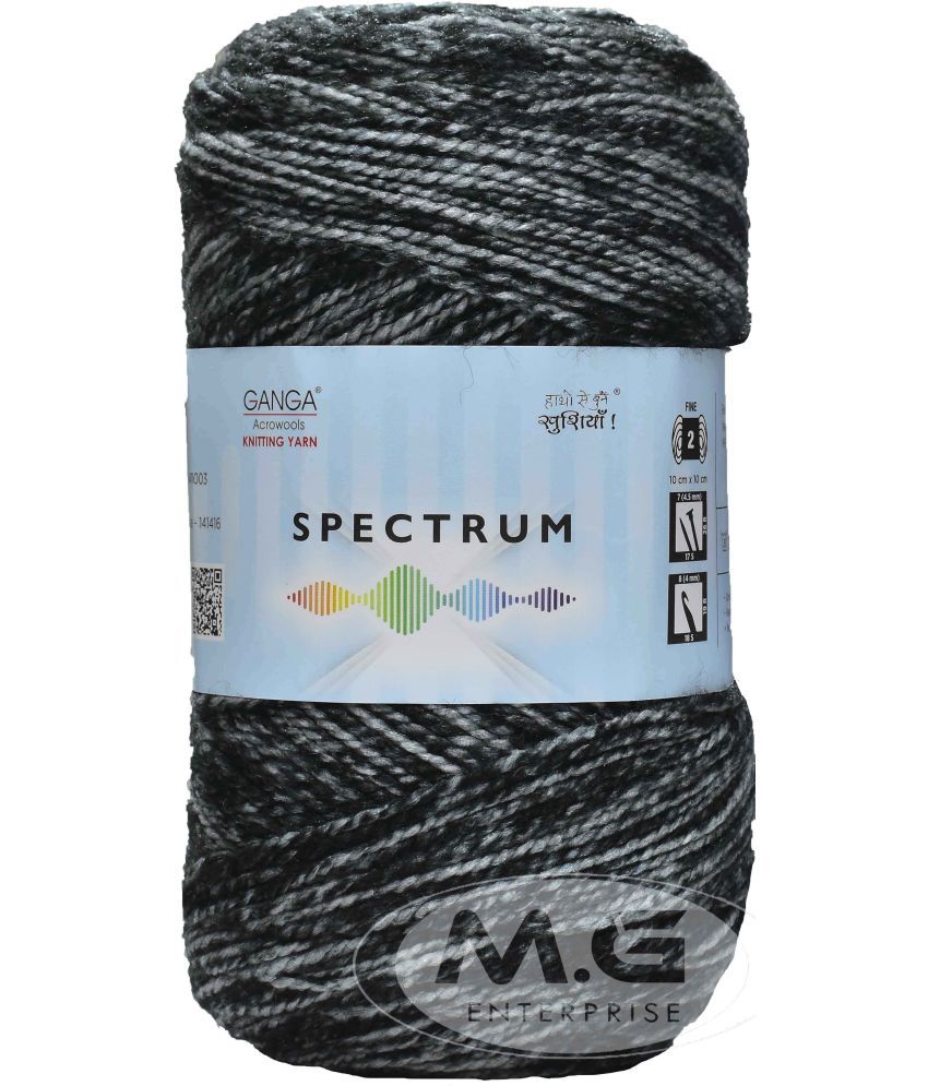     			Spectrum Carbon (300 gm)  Wool Ball Hand knitting wool / Art Craft soft fingering crochet hook yarn, needle knitting yarn thread dyed. with Needl  SM-U SM-V SM-WJ