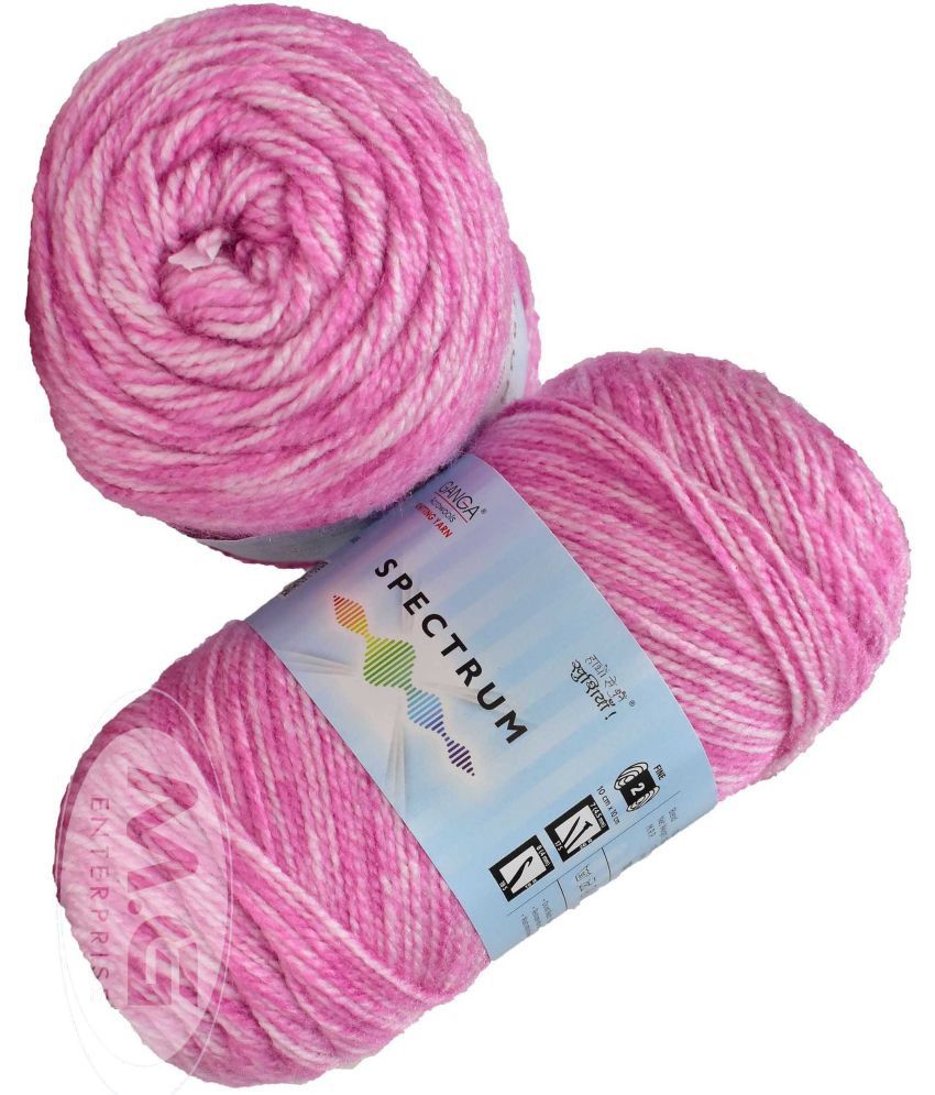     			Spectrum Pink Mix (400 gm)  Wool Ball Hand knitting wool / Art Craft soft fingering crochet hook yarn, needle knitting , With Needle.- W XF