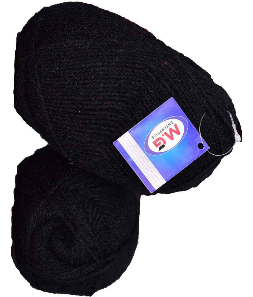     			Sunrise Black  (200 gm)  Wool Ball Hand knitting wool / Art Craft soft fingering crochet hook yarn, needle knitting yarn thread dye  AA