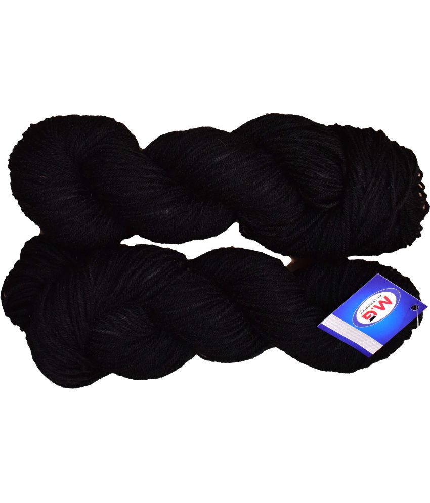     			Tin Tin Black (200 gm)  Wool Hank Hand knitting wool / Art Craft soft fingering crochet hook yarn, needle knitting yarn thread dye Z AE