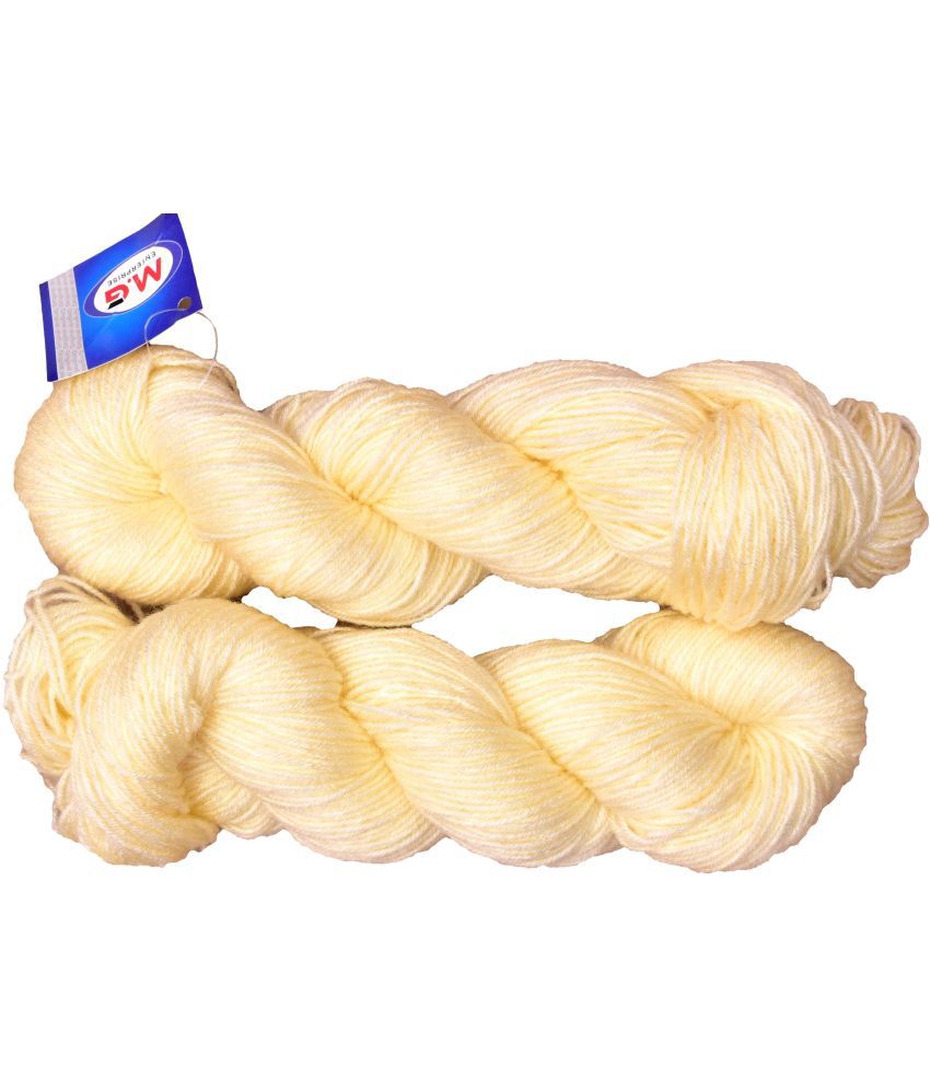     			Tin Tin Cream (400 gm)  Wool Hank Hand knitting wool / Art Craft soft fingering crochet hook yarn, needle knitting yarn thread dye Q RE