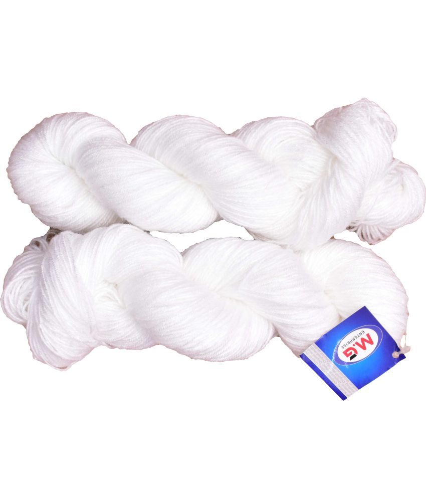     			Tin Tin White (200 gm)  Wool Hank Hand knitting wool / Art Craft soft fingering crochet hook yarn, needle knitting yarn thread dye B CG