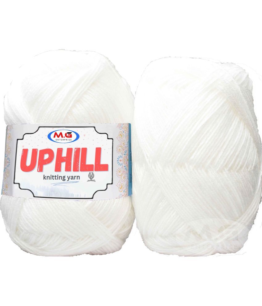     			Uphill  White 400 gms Wool  Hand knitting wool- Art-AFJE