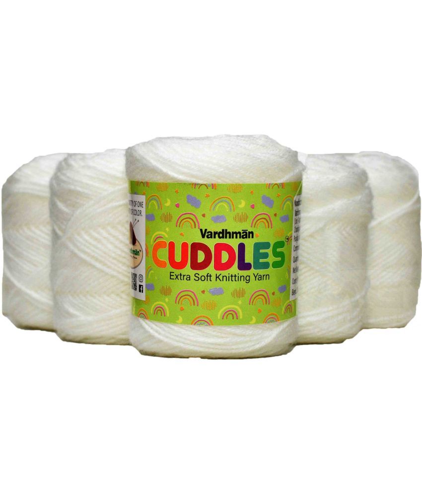    			VARDHMAN 100% Acrylic Wool  White 6 gms Baby  knitting wool- Art-ADDF