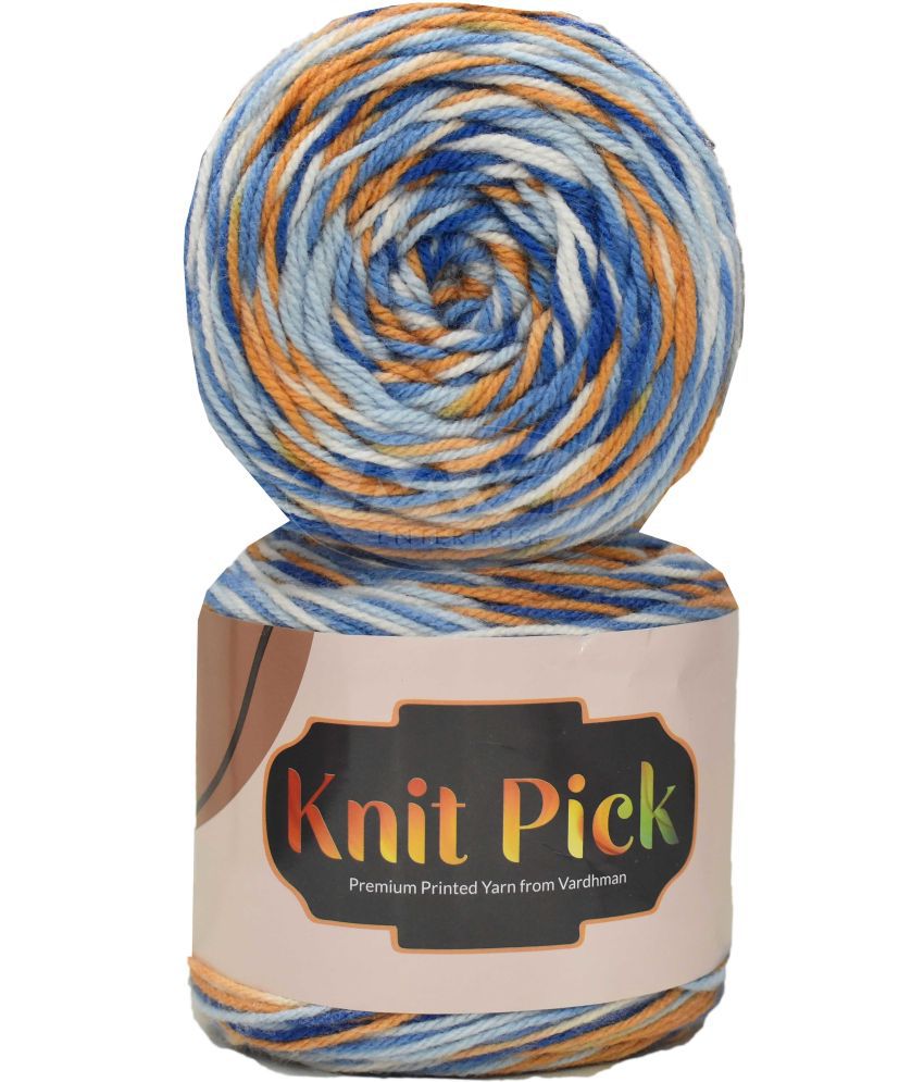     			Vardhman Knit Pick K/K Blue mustard (200 gm)  wool ART - ACDB