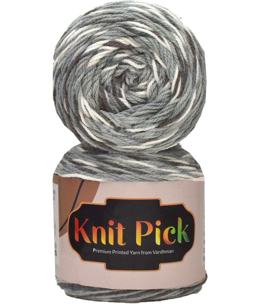     			Vardhman Knit Pick M/G Grey mix (200 gm)  Wool Ball Hand knitting wool