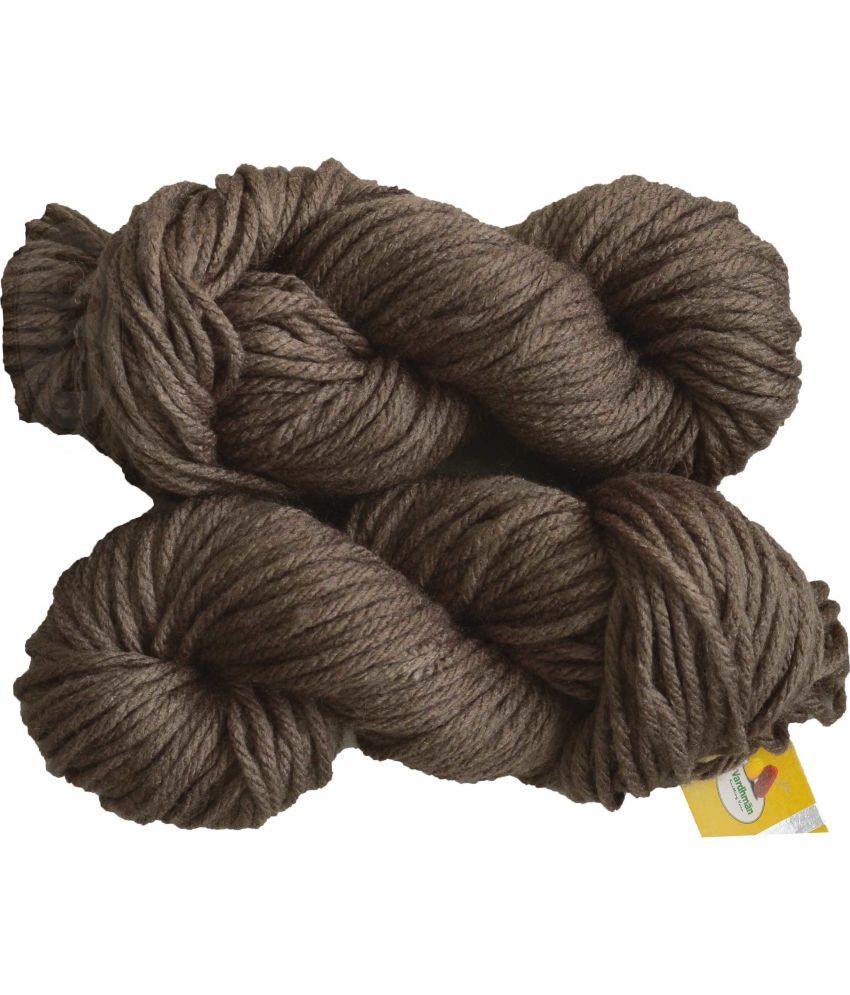     			Vardhman Knitting Yarn Thick Chunky Wool, Brown 400 gm K_K ART- CJI