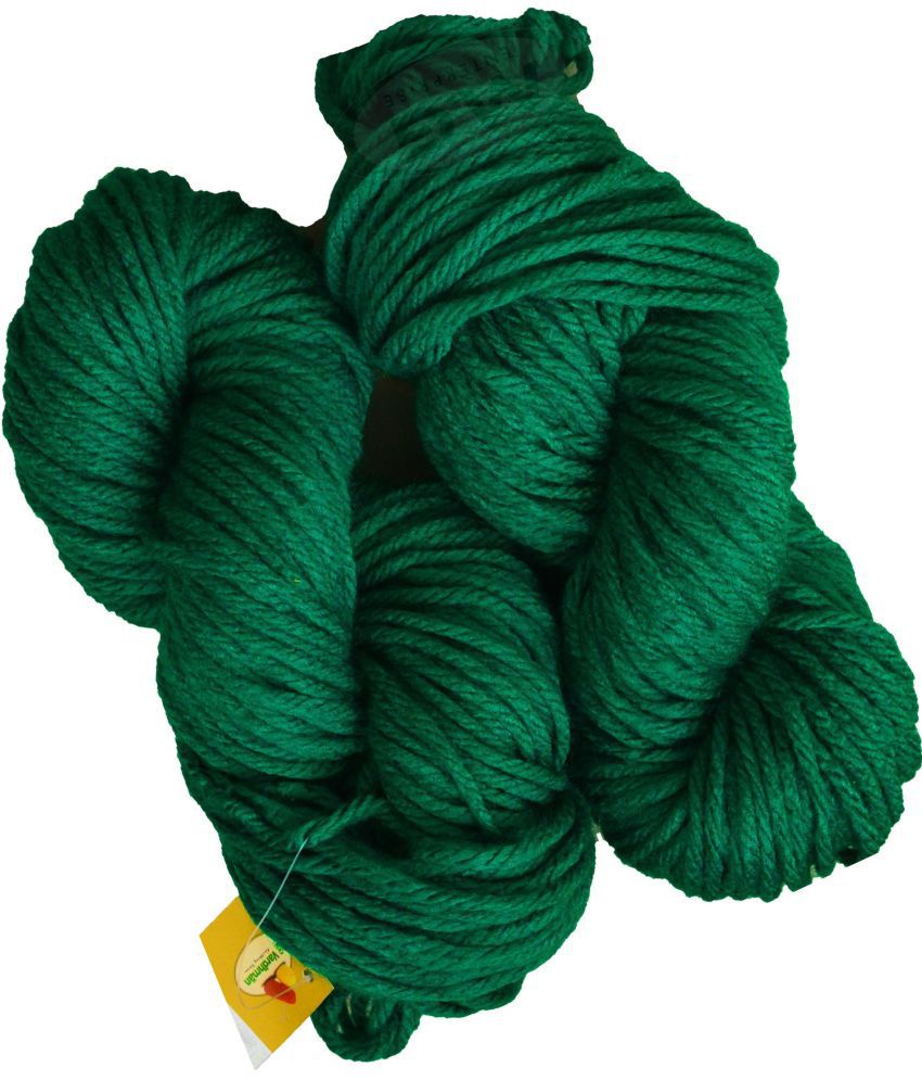     			Vardhman Knitting Yarn Thick Chunky Wool, Green 300 gm K_K ART- CAA