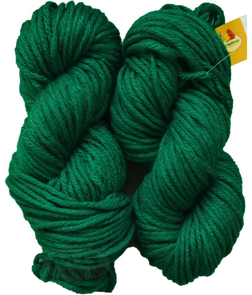     			Vardhman Knitting Yarn Thick Chunky Wool, Green 400 gm M-G