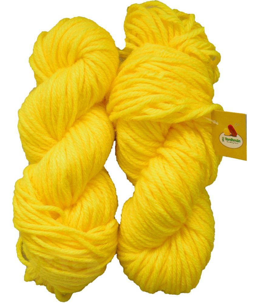     			Vardhman Knitting Yarn Thick Chunky Wool, Yellow 200 gm K_K ART- CAE